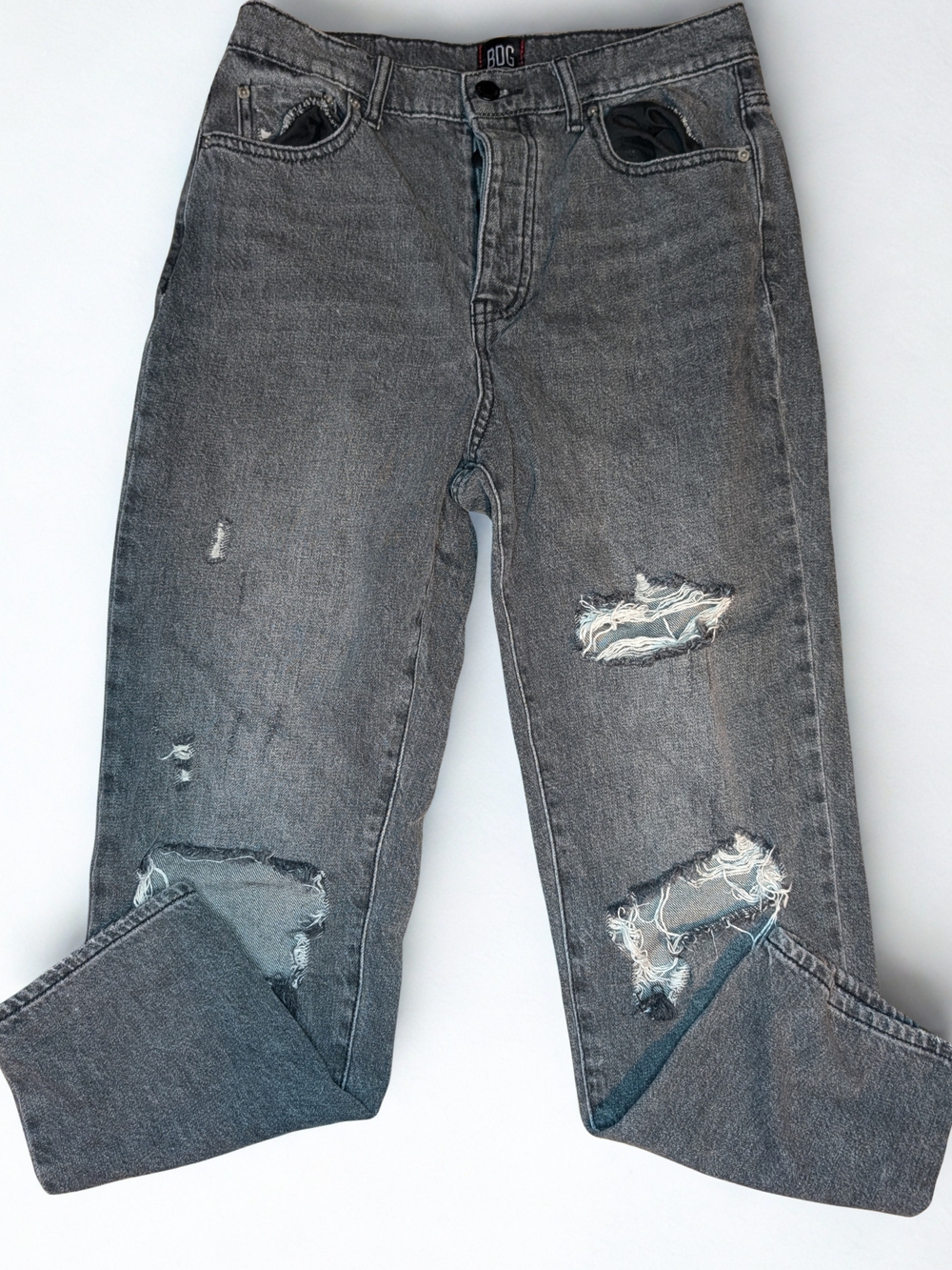 BDG Gray Distressed Boyfriend Jeans